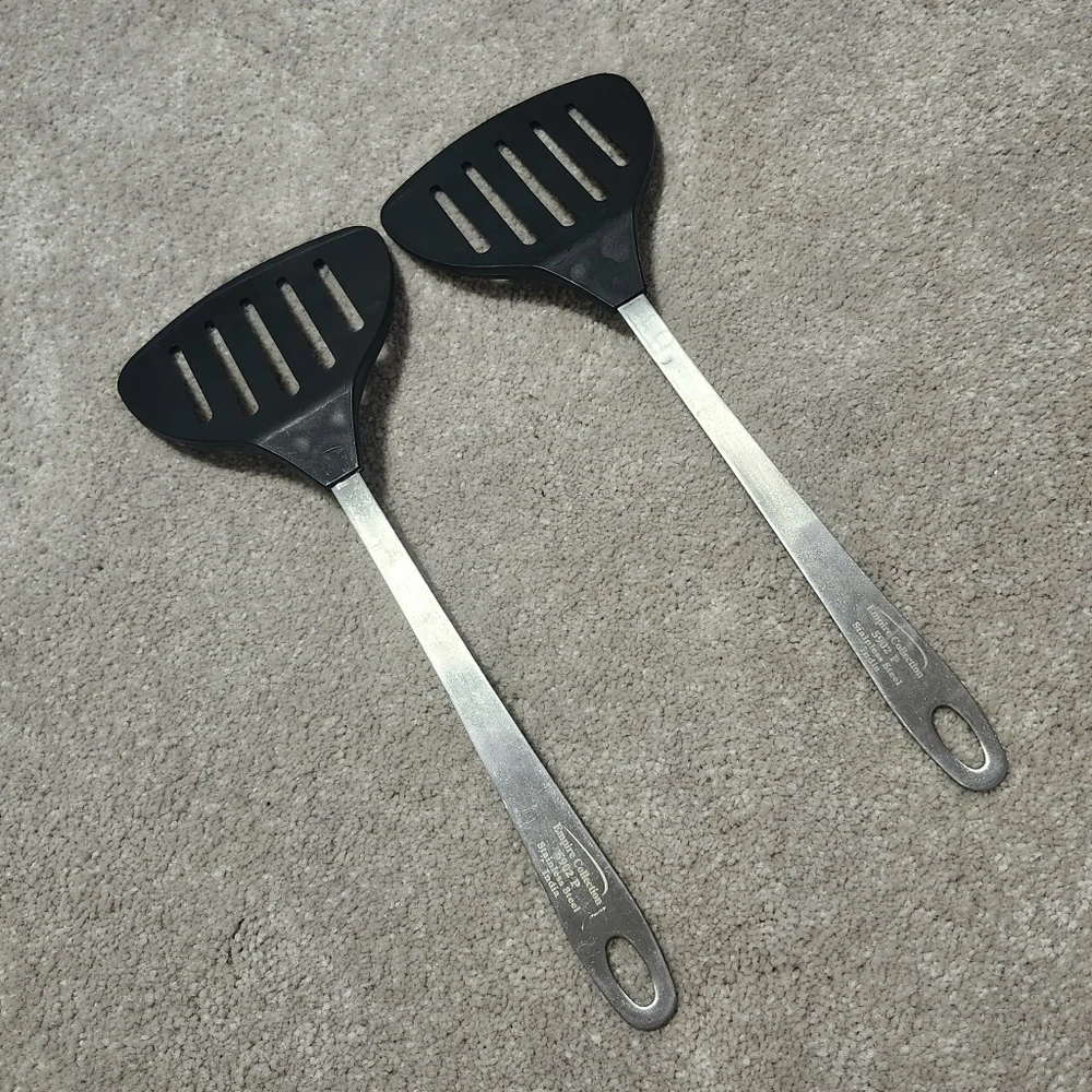Vintage‎ Set Of 2 Nylon Slotted  Spatula's Empire Collection Stainless Steel